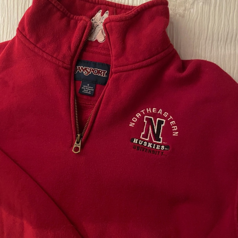 Northeastern University Red Quarter Zip